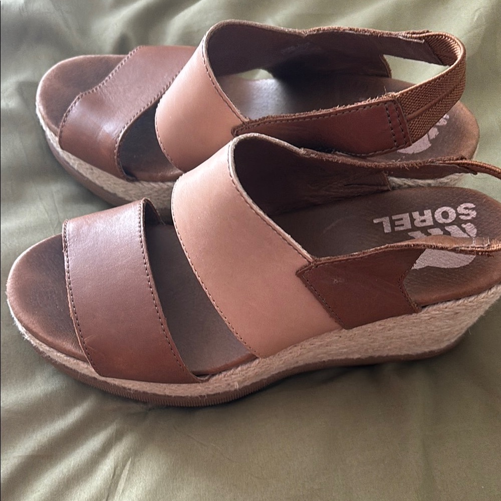 SOREL Women's Brown Wedge Sandals